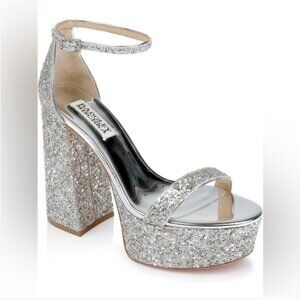 Badgley Mischka Mark & James Glitter Heels Sz 10